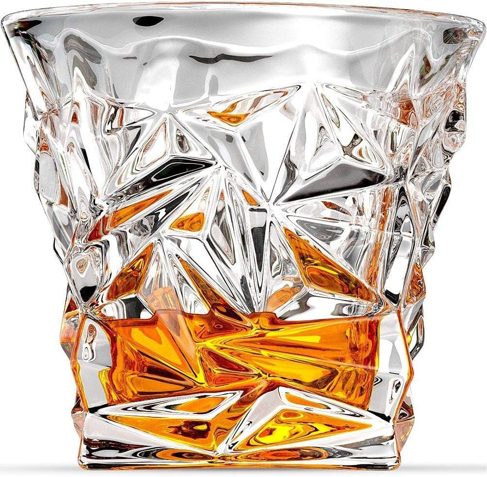 Whiskey Gifts for Men Dad, Whiskey Glasses Set with 8 Reusable Whiskey Stones, Drinking Gifts for Boyfriend Him, Cool Whiskey Gifts for Birthday House Warming Anniversary Christmas, 11Oz