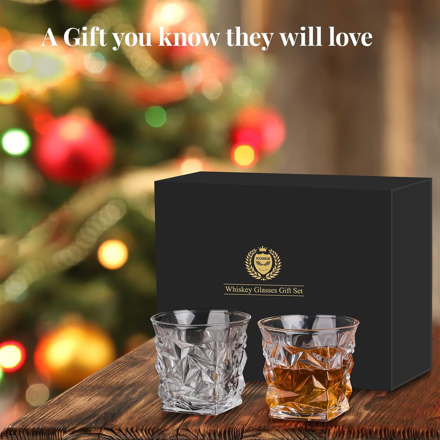 Whiskey Gifts for Men Dad, Whiskey Glasses Set with 8 Reusable Whiskey Stones, Drinking Gifts for Boyfriend Him, Cool Whiskey Gifts for Birthday House Warming Anniversary Christmas, 11Oz