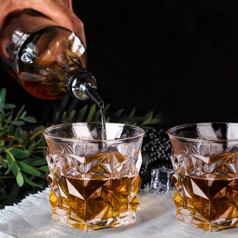 Whiskey Gifts for Men Dad, Whiskey Glasses Set with 8 Reusable Whiskey Stones, Drinking Gifts for Boyfriend Him, Cool Whiskey Gifts for Birthday House Warming Anniversary Christmas, 11Oz