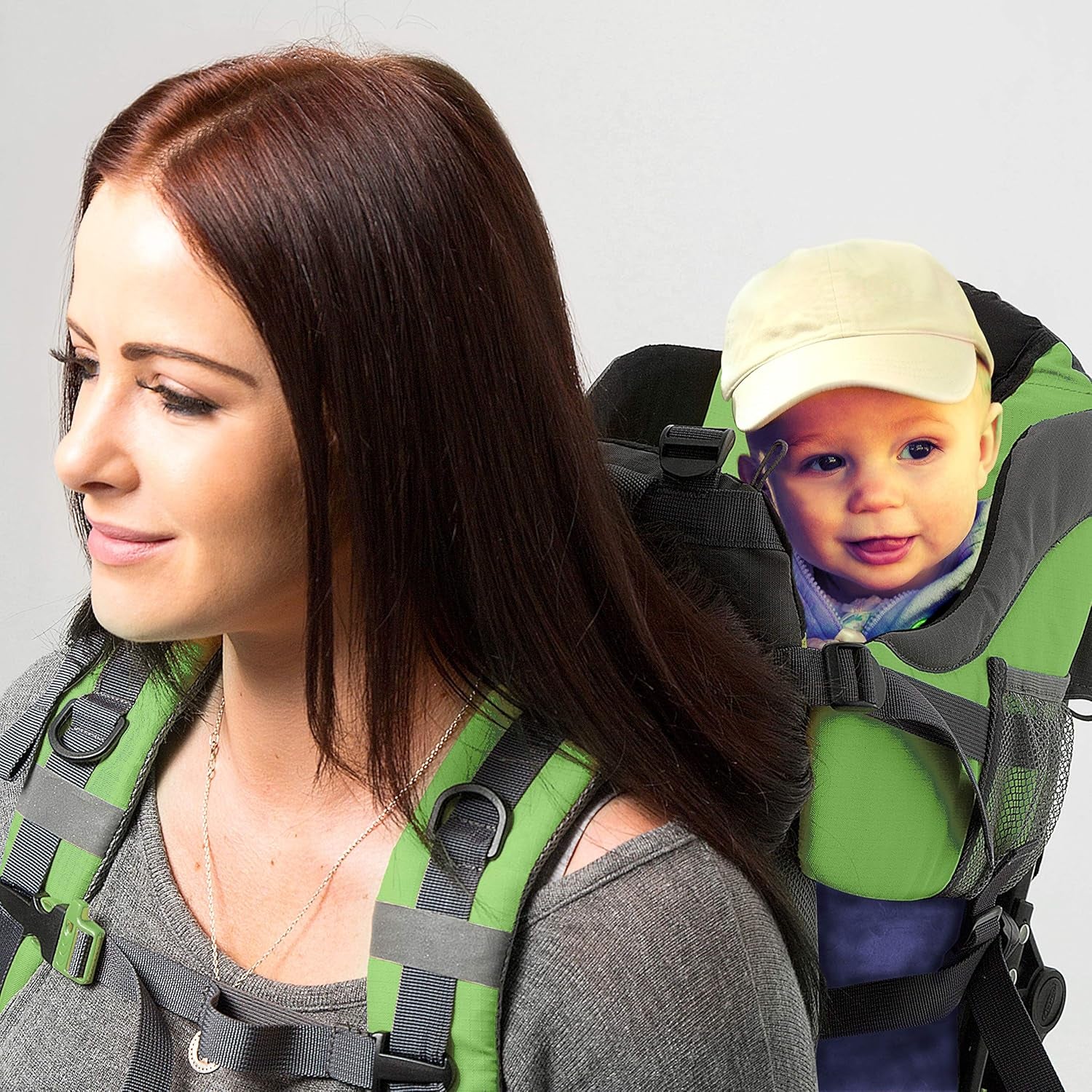 Hiking Baby Carrier Backpack - Comfortable Baby Backpack Carrier - Toddler Hiking Backpack Carrier - Child Carrier Backpack System with Diaper Change Pad, Insulated Pocket + Rain and Sun Hood