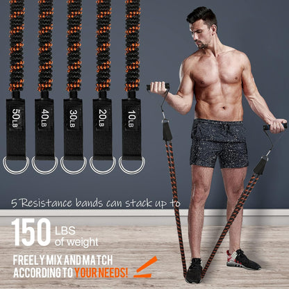 Resistance Bands for Working Out, Resistance Band Set with Handles,Multi-Weight Optional Exercise Bands,Workout Bands for Training at Home,Gym Office Outdoor Training Bands for Working Out