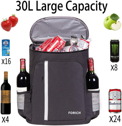 Backpack Cooler Leakproof Insulated Waterproof Backpack Cooler Bag, Lightweight Soft Beach Cooler Backpack for Men Women to Work Lunch Picnics Camping Hiking, 30 Cans