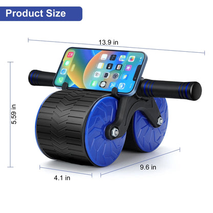 Ab Roller Wheel, Automatic Rebound Abdominal Wheel for Core Strength Training. Abdominal Wheel for Abs Workout Training Muscle Strength at Home Gym - Beginner to Advanced Fitness Equipment