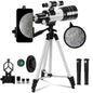 Telescope for Adults Astronomy, 300/70 Portable Refractor Telescope (15X-150X) with a Phone Adapter & Adjustable Tripod for Kids Astronomy Beginners, Xmas Birthday Gifts for Adults Kids